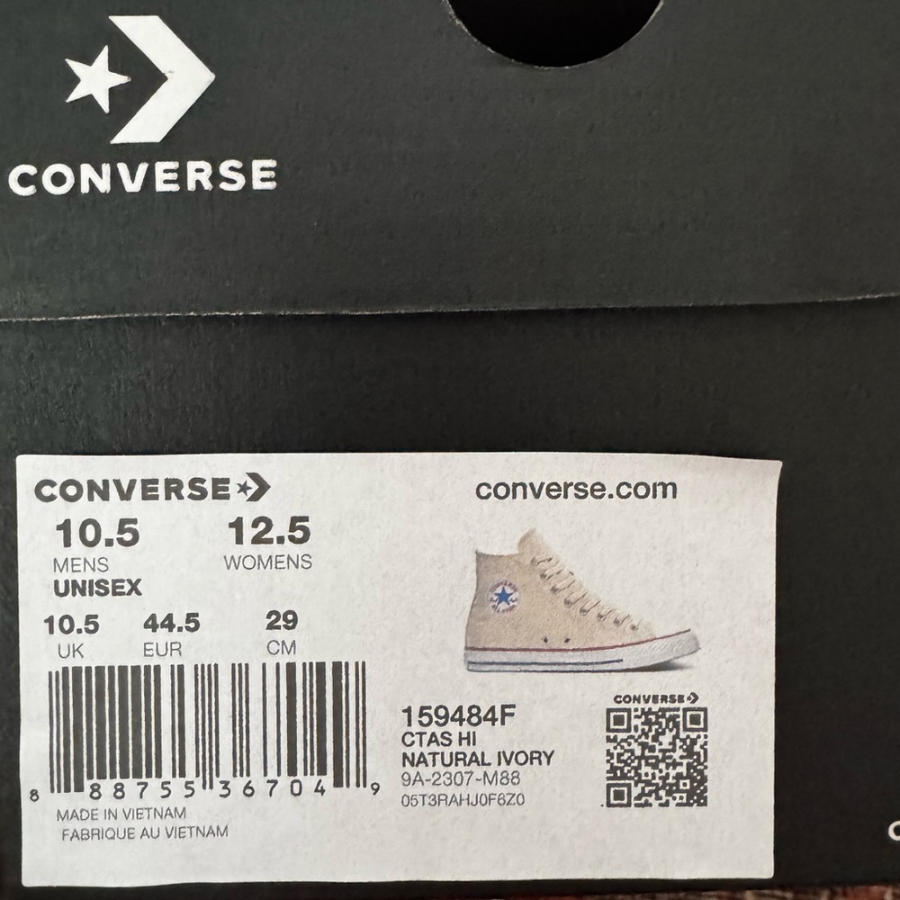 NWT Converse High Top Sneakers in Natural Ivory - Picture 5 of 5